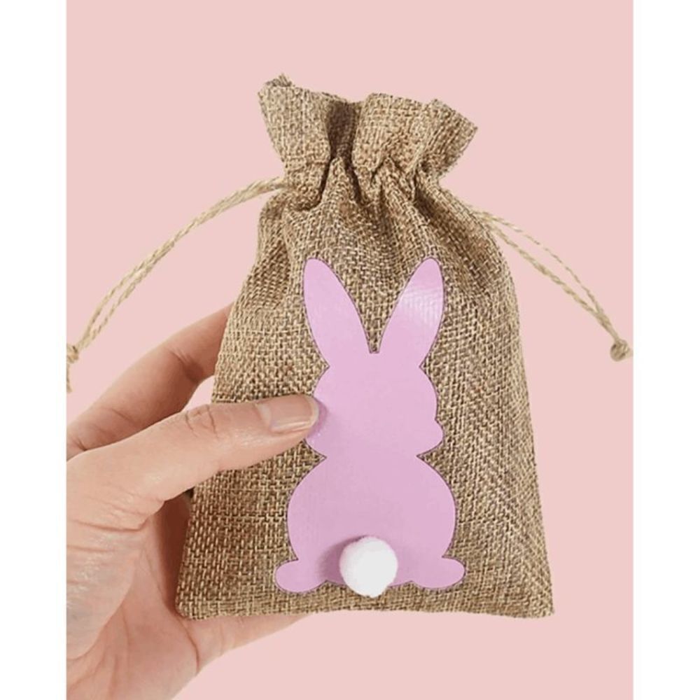 6pcs Bunny Rabbit Pompom Treat Gift Bag - Picture 5 of 5